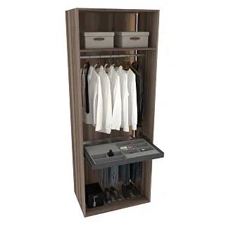 Шкаф для спальни со штангой и брючницей с подсветкой R210.60-5