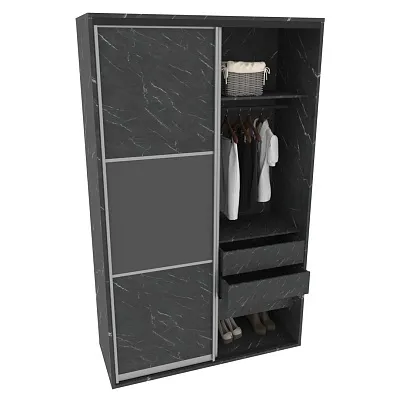 Шкаф-купе ХG166.60-2, профиль INTEGRO, фасад МДФ/Зеркало графит