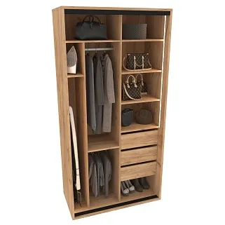 Шкаф-купе ХG120.60-2, профиль INTEGRO, стекло прозрачное, с подсветкой