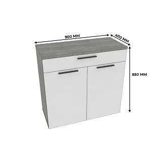 Тумба широкая 2 дверная с ящиком LG-876
