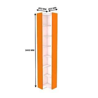 Стеллаж завершающий угловой равносторонний с подсветкой L230.1