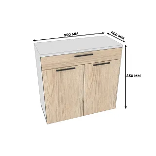 Тумба широкая 2 дверная с ящиком L-876