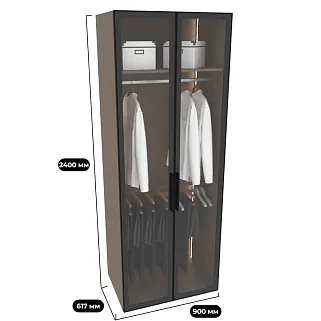 Шкаф для спальни со штангой и брючницей с подсветкой R210.60-5
