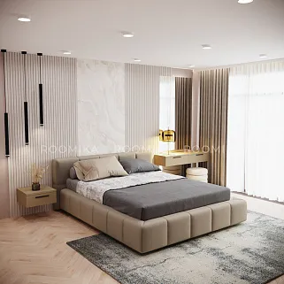 Кровать двуспальная мягкая QUADRO-soft-m  с подъемным механизмом, 180x200