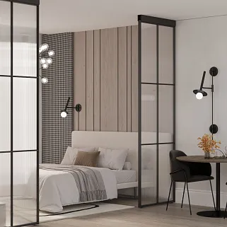 Составная перегородка для зонирования пространства, стекло Эстриадо GRACE 11