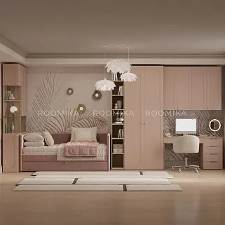 Шкаф двухдверный глубокий, фрезерованные фасады в эмали LE210.60-4