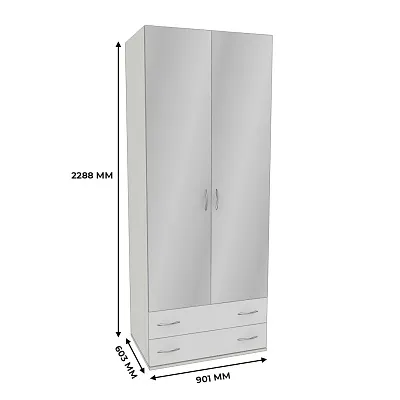 Шкаф 2 дверный с ящиками  и зеркалом P211.60Z