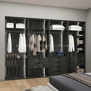 Шкаф для спальни с двумя ящиками и штангой с подсветкой R210.60-2