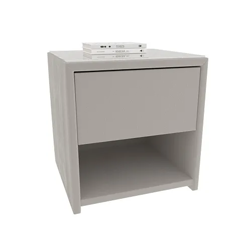 Тумба прикроватная мягкая, стекло прозрачное САНРАЙС 751