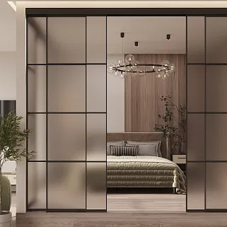 Перегородка для зониования пространства, стекло Сатинато GRACE 19