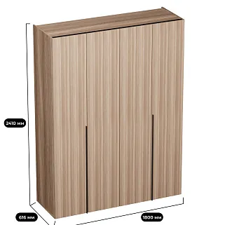 Шкаф со складными дверями, со стеклянной полкой в металлическом профиле с подсветкой L264