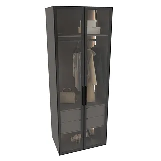 Шкаф для спальни с двумя ящиками и штангой с подсветкой R210.60-2