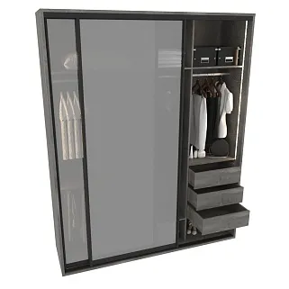 Шкаф-купе ХG216.60-4, профиль INTEGRO, стекло Сатинато белое, с подсветкой