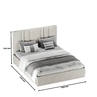 Кровать двуспальная мягкая HILTON с подъемным механизмом, 160x200