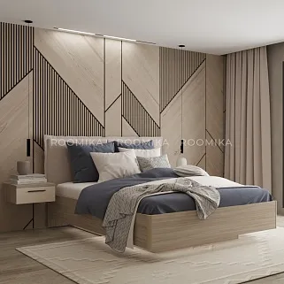 Кровать двуспальная Lazio с парящим эффектом и мягким чехлом с кантом, 160x200