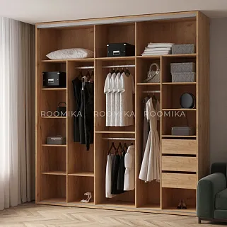 Шкаф-купе ХG246.60-3, профиль INTEGRO, фасад МДФ/зеркало серебро