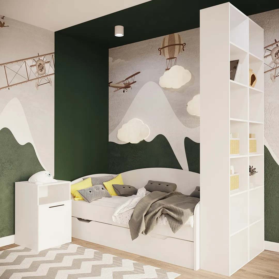 Кровать с выдвижным спальным местом P910, 90x190