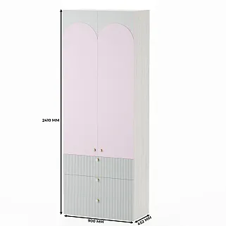 Шкаф книжный/для одежды с тремя ящиками, фасады в эмали LE213