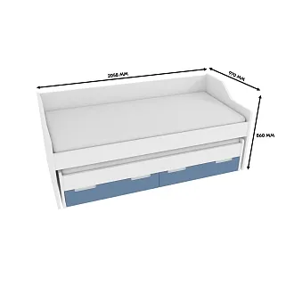 Кровать с выдвижным спальным местом, фасады в эмали LE910, 90x200