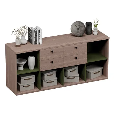 Cтеллаж для игрушек с ящиками L405