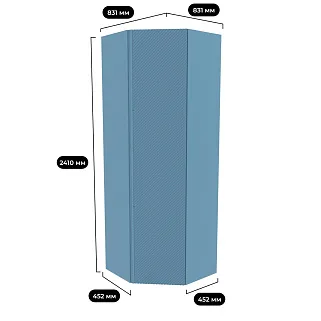 Шкаф угловой равносторонний, фрезерованные фасады в эмали LE218.1