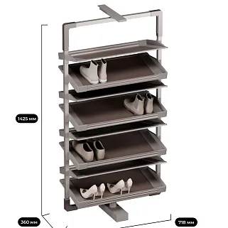 ALFA Поворотно-выдвижная обувница, 8 полок, FRM5814.08.01