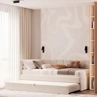 Кровать со вторым выдвижным спальным местом LINE М2