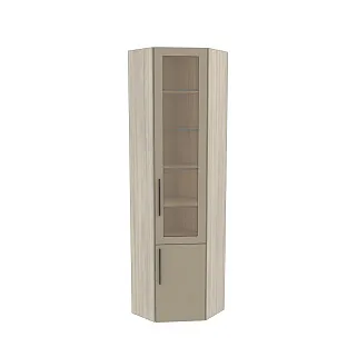 Шкаф угловой книжный со стеклом L247 с подсветкой