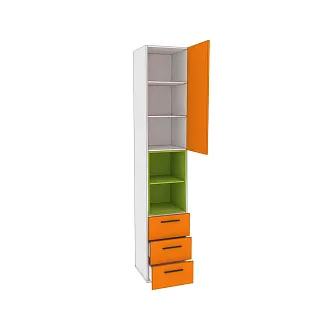 Шкаф однодверный с нишей и ящиками L224