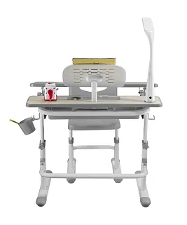 Комплект парта + стул трансформеры Lavoro Grey + лампа + подставка