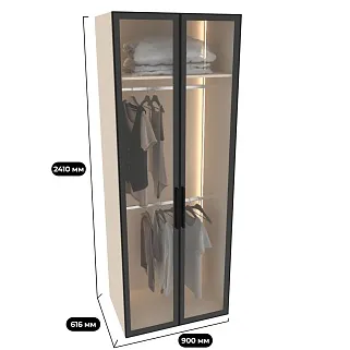 Шкаф для спальни с двумя штангами и полкой с подсветкой R210.60-1