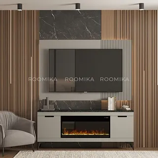 Тумба ТВ напольная с электрокамином на декоративных опорах LE545.350