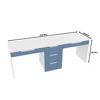 Cтол прямой на 2 рабочих места, фасады в эмали LE718.2