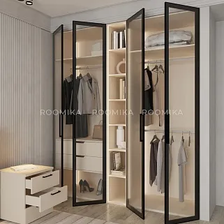 Шкаф для спальни с двумя штангами и полкой с подсветкой R210.60-1