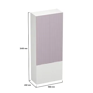 Шкаф двухдверный с фальш-панелью, фрезерованные фасады в эмали LE212.4-90