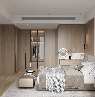 Спальня в древесных оттенках №5