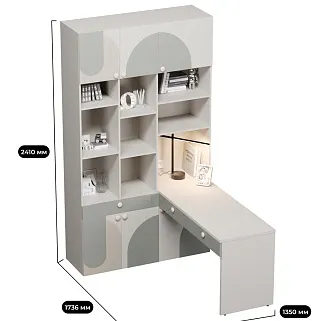 Ниша с рабочей зоной, фрезерованные фасады в эмали LE425 L/R