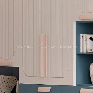 Шкаф-пенал с нишей, фрезерованные фасады в эмали LE221.40