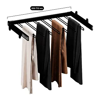 BELLE  Вешалка для брюк, 700 мм, цвет черный, BE70TRBL