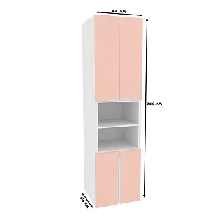Шкаф книжный с нишей, фасады в эмали LE228.60