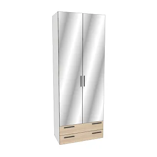 Шкаф двустворчатый с ящиками и с зеркалом L-211.44Z