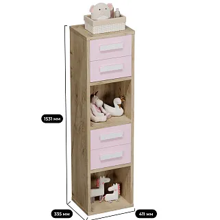 Cтеллаж сквозной книжный на 4 ниши с фасадом E804