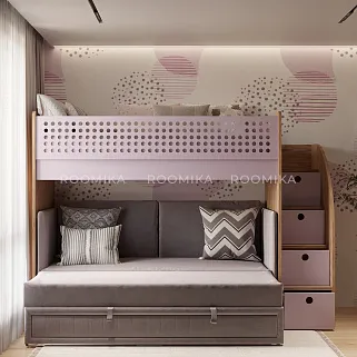 Кровать-чердак A916 с диваном Bergamo, 90x200 L/R