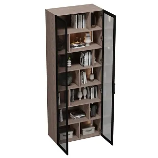 Шкаф-стеллаж со стеклянными фасадами с подсветкой R212