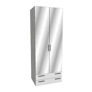 Шкаф двустворчатый с ящиками с зеркалом LG-211.60Z