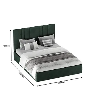 Кровать двуспальная мягкая HILTON с подъемным механизмом, 180x200