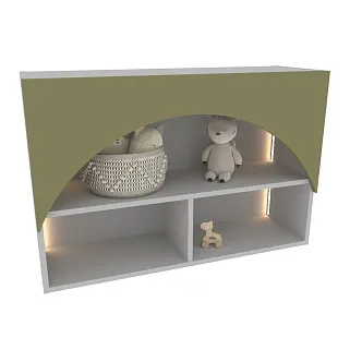 Антресоль открытая с панелью в эмали с подсветкой А342.300