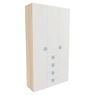 Шкаф трехдверный с ящиками узкий L203.44