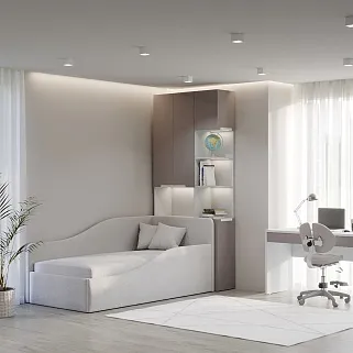 Шкаф с нишей с подсветкой, фасады в эмали LE212.3-90