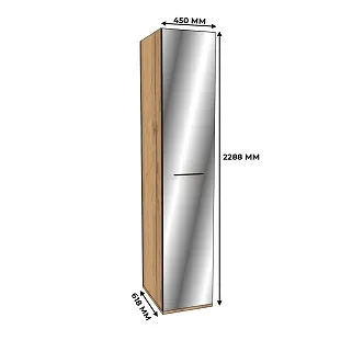 Шкаф одностворчатый узкий с зеркалом C-220.60Z